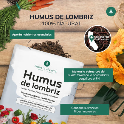 Humus de Lombriz 100% Natural Planeta Huerto 10 L