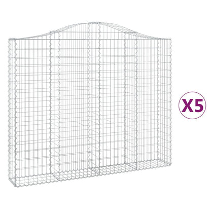Cestas Gaviones 5 Uds Forma De Arco Hierro 200x30x160/180 Cm_0