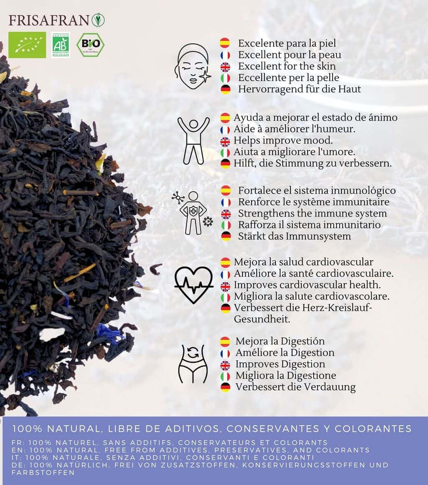 Té Negro Earl Grey Ecológico Granel | Calidad | Frisafran 100 G_2