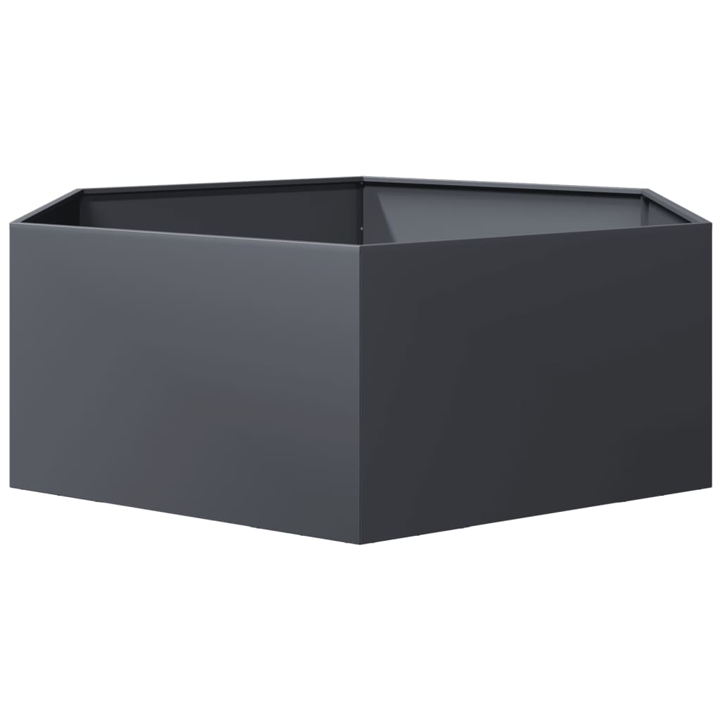 Jardinera Hexagonal Acero Gris Antracita 138x120x45 Cm_3