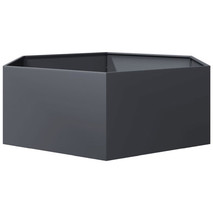 Jardinera Hexagonal Acero Gris Antracita 138x120x45 Cm_3