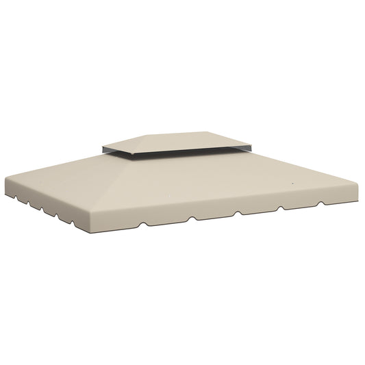 Outsunny Techo De Repuesto Para Cenador 4x3 M Techo Doble Drenaje Beige_0