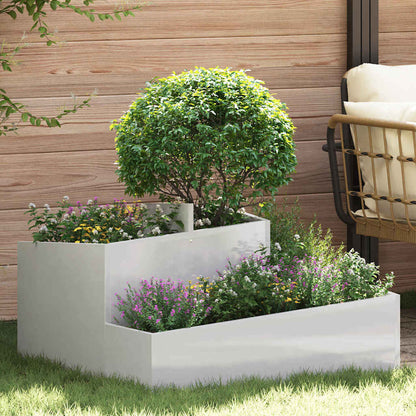 Macetero De Jardín Plateado 80 X 80 X 50 Cm Acero Inoxidable_1
