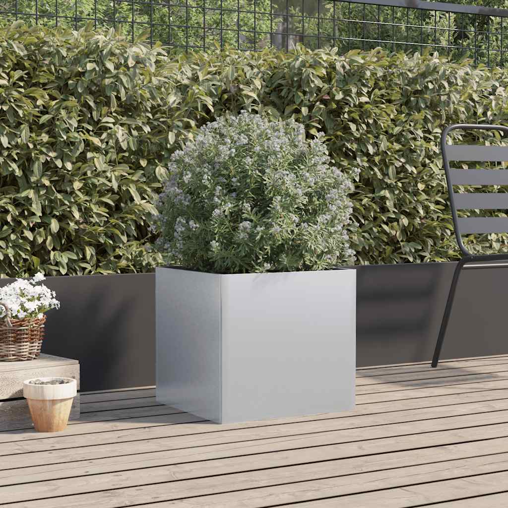 Jardinera De Acero Galvanizado Plateado 49x47x46 Cm_2