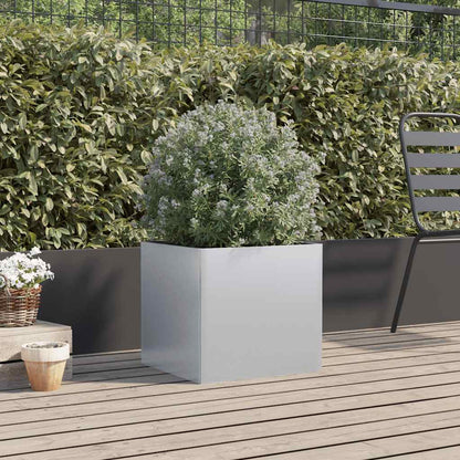 Jardinera De Acero Galvanizado Plateado 49x47x46 Cm_2
