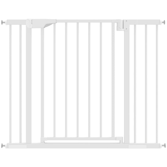 Pawhut Barrera De Seguridad Para Niños Y Perros Ancho De 76-102 Cm Blanco_0