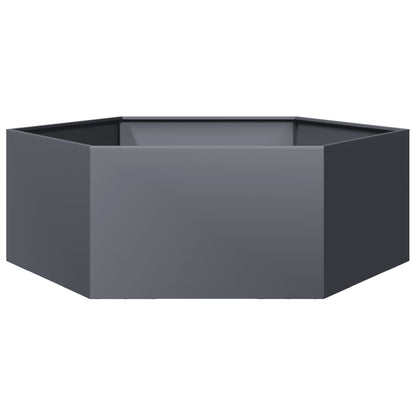 Jardinera Hexagonal Acero Gris Antracita 138x120x45 Cm_0