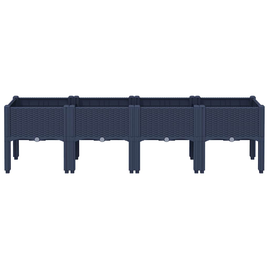 Jardinera Con Patas Pp Azul Gris 160x40x42 Cm_2