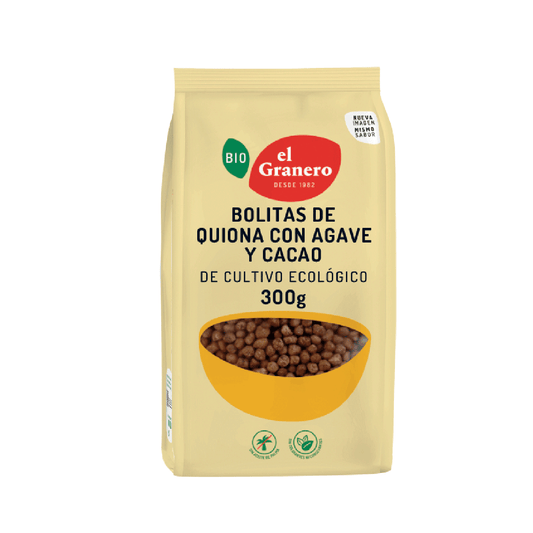 Bolitas Quinoa con Ágave y Cacao El Granero, 300 g