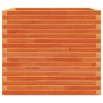 Jardinera Madera Maciza De Pino Marrón Cera 80x80x72 Cm_5