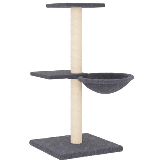 Rascador Para Gatos Con Postes De Sisal Gris Oscuro 72 Cm_0