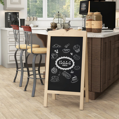 Vinsetto Pizarra Caballete Con Marco De Madera Plegable 51x60x101 Cm Natural_1