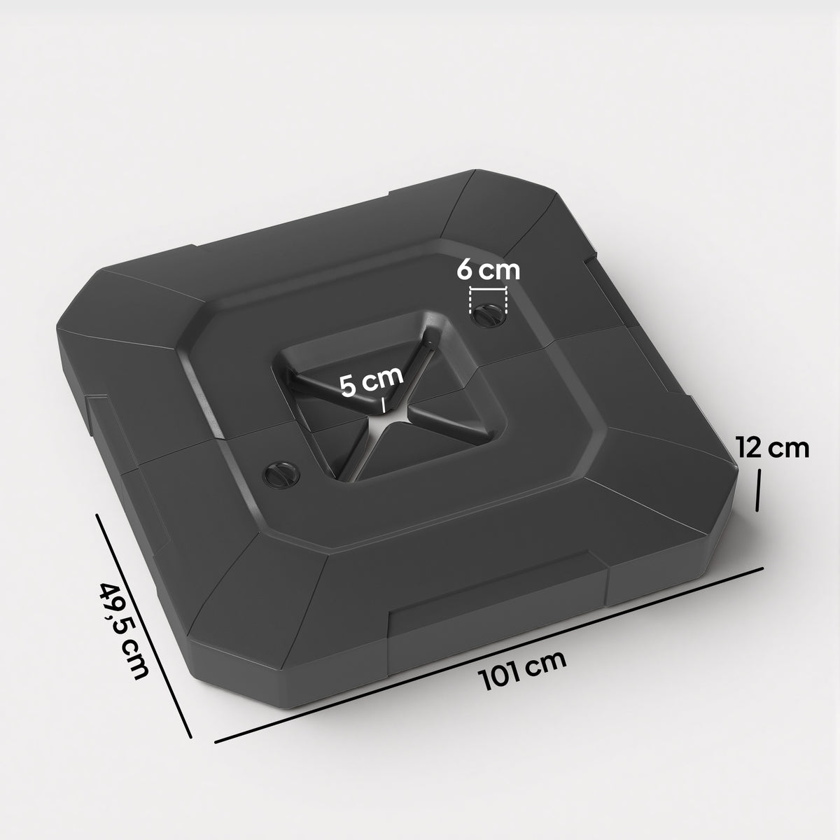 Base Para Sombrilla Outsunny Hdpe Negro 101x101x12 Cm_2