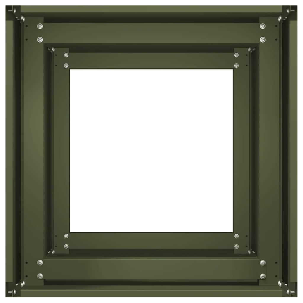 Jardinera De Acero Laminado En Frío Verde Oliva 40x40x80 Cm_4