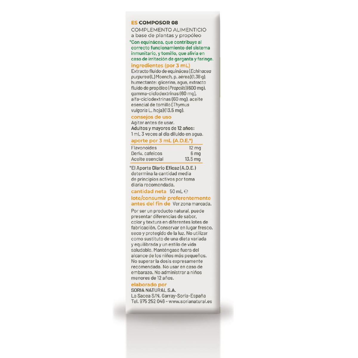 Composor 8 Echina Siglo XXI Echina Soria Natural, 50 ml