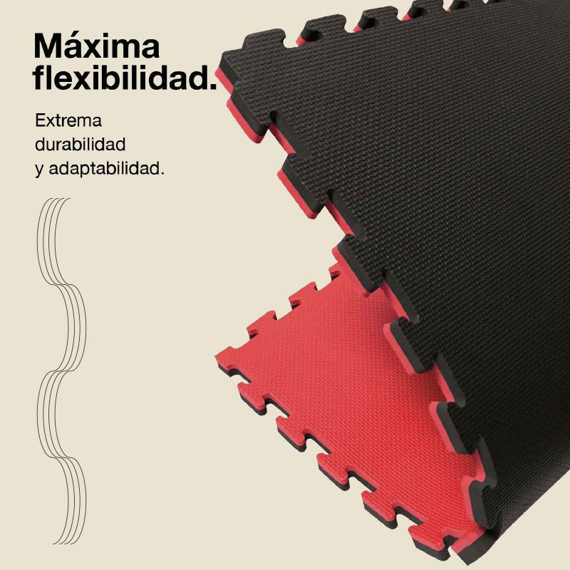 Jowy Tatami Puzzle 2cm 100x100cm – Superficie T Negro/rojo_5