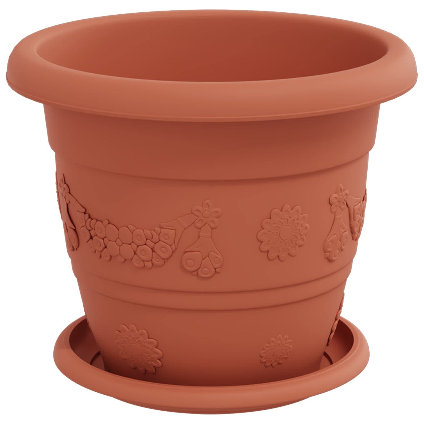 Macetas 24 Pcs Rojo Ladrillo Ø 22 X 18 Cm Plástico_4