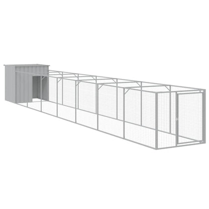 Caseta Perros Corral Acero Galvanizado Gris Claro 110x813x110cm_0