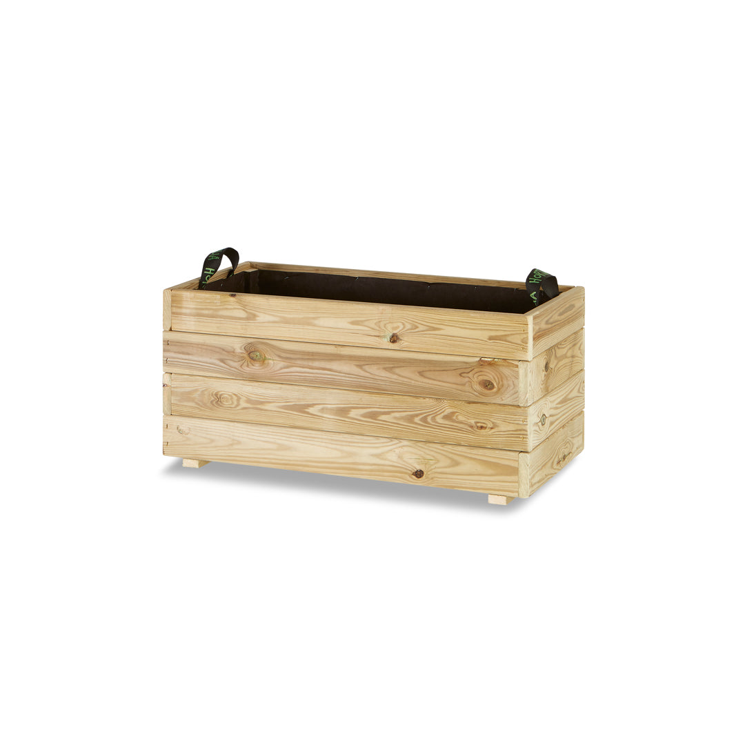 Jardinera Rectangular De Madera Tratada Para Exterior Ghio Hortalia 80x40x40 Cm_0