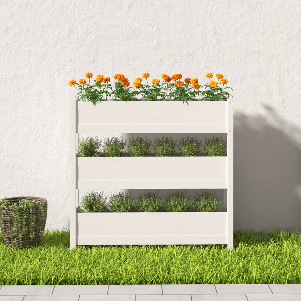 Jardinera De Madera Maciza De Pino Blanco 112x25x104,5 Cm_2