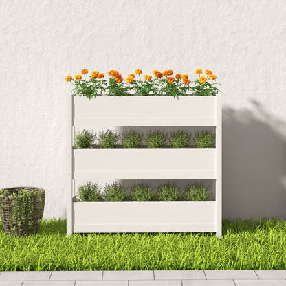 Jardinera De Madera Maciza De Pino Blanco 112x25x104,5 Cm_2