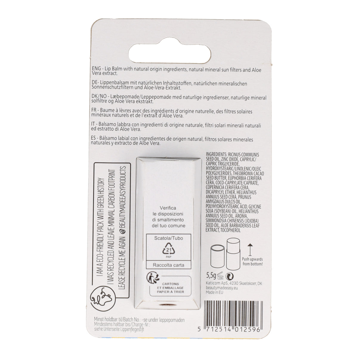 Bálsamo labial solar Beauty Made Easy FPS 20, 5,5 g