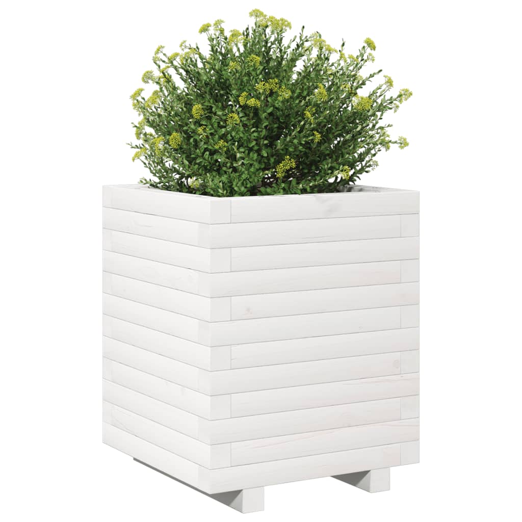 Jardinera Madera Maciza De Pino Blanco 40x40x49,5 Cm_3