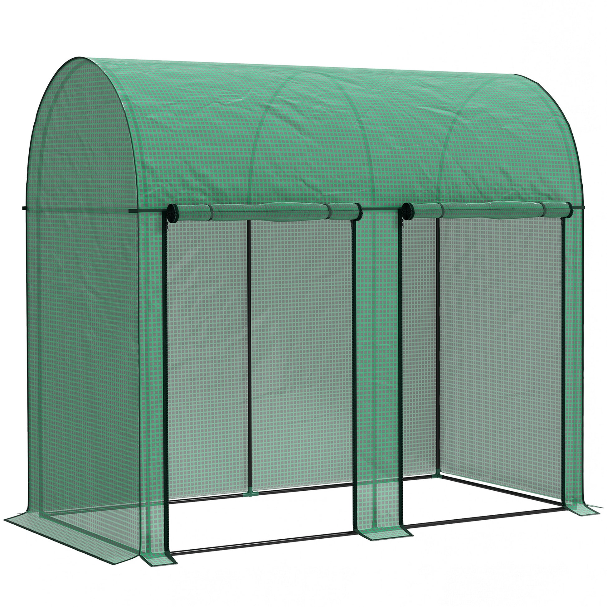 Outsunny Invernadero De Exterior Con 2 Puertas Enrollables 200x100x178 Cm Verde_0