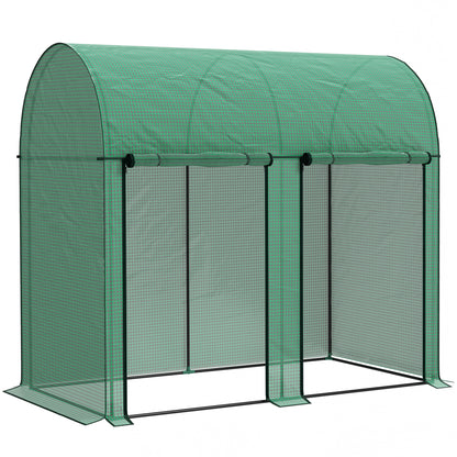 Outsunny Invernadero De Exterior Con 2 Puertas Enrollables 200x100x178 Cm Verde_0