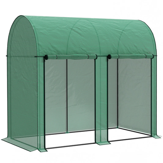 Outsunny Invernadero De Exterior Con 2 Puertas Enrollables 200x100x178 Cm Verde_0