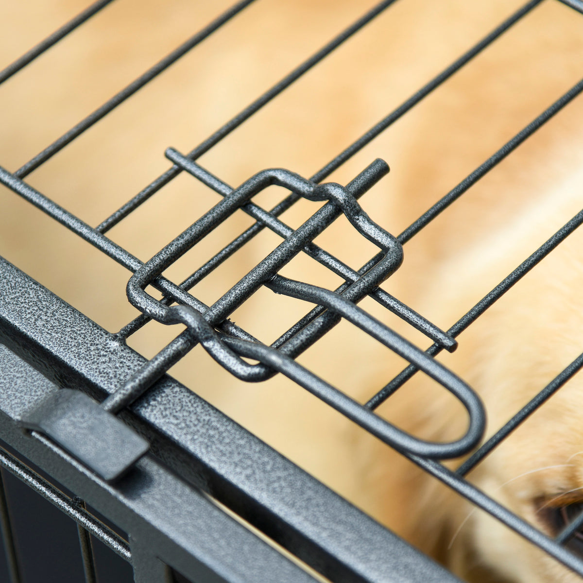 Pawhut Jaula De Metal Para Perros Plegable Con Ruedas Bandeja Extraíble_4