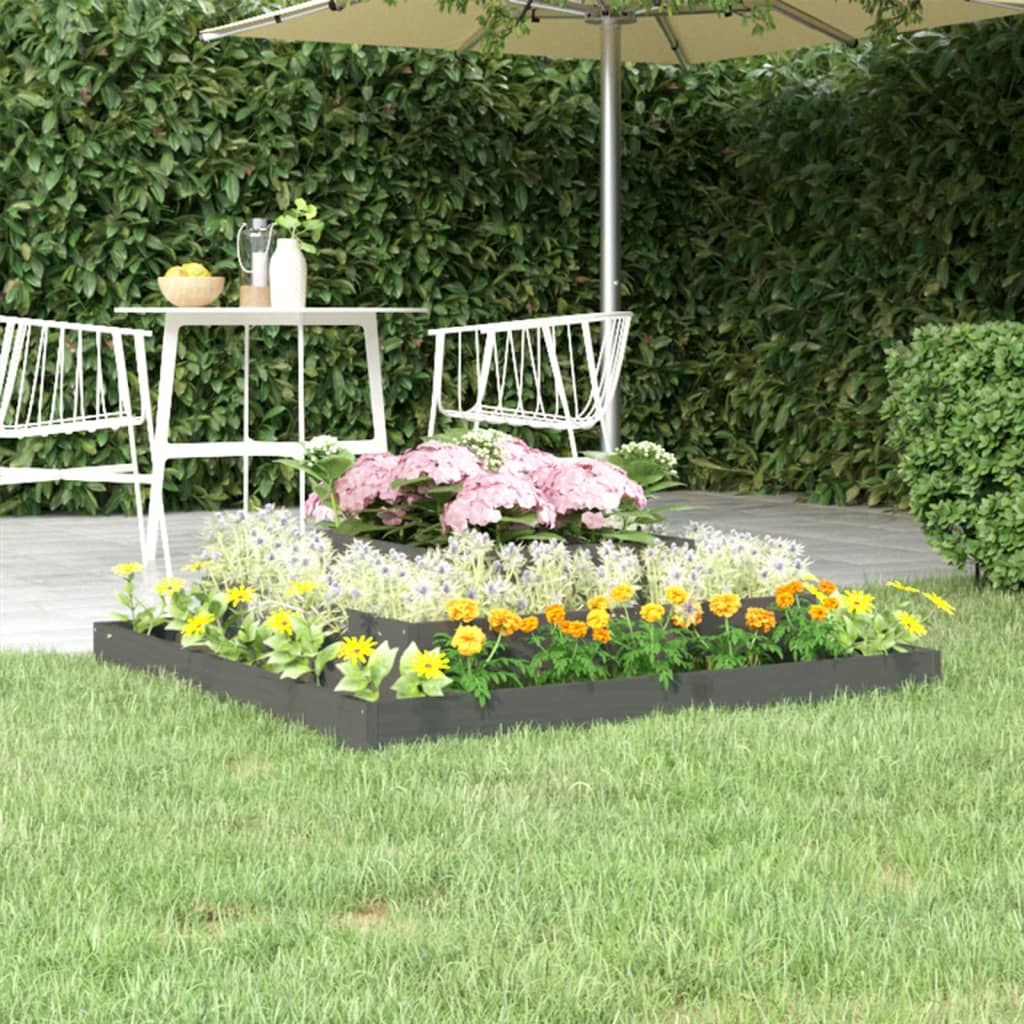 Jardinera De Madera Maciza De Pino Gris 110x110x27 Cm_1