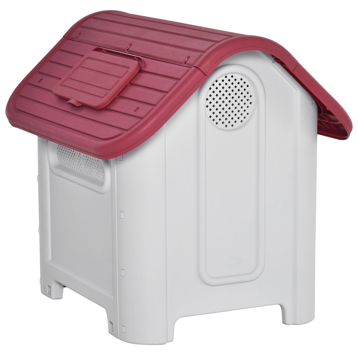 Pawhut Caseta De Perro Con 3 Respiraderos Puerta Ventana Para Jardín Terraza_3