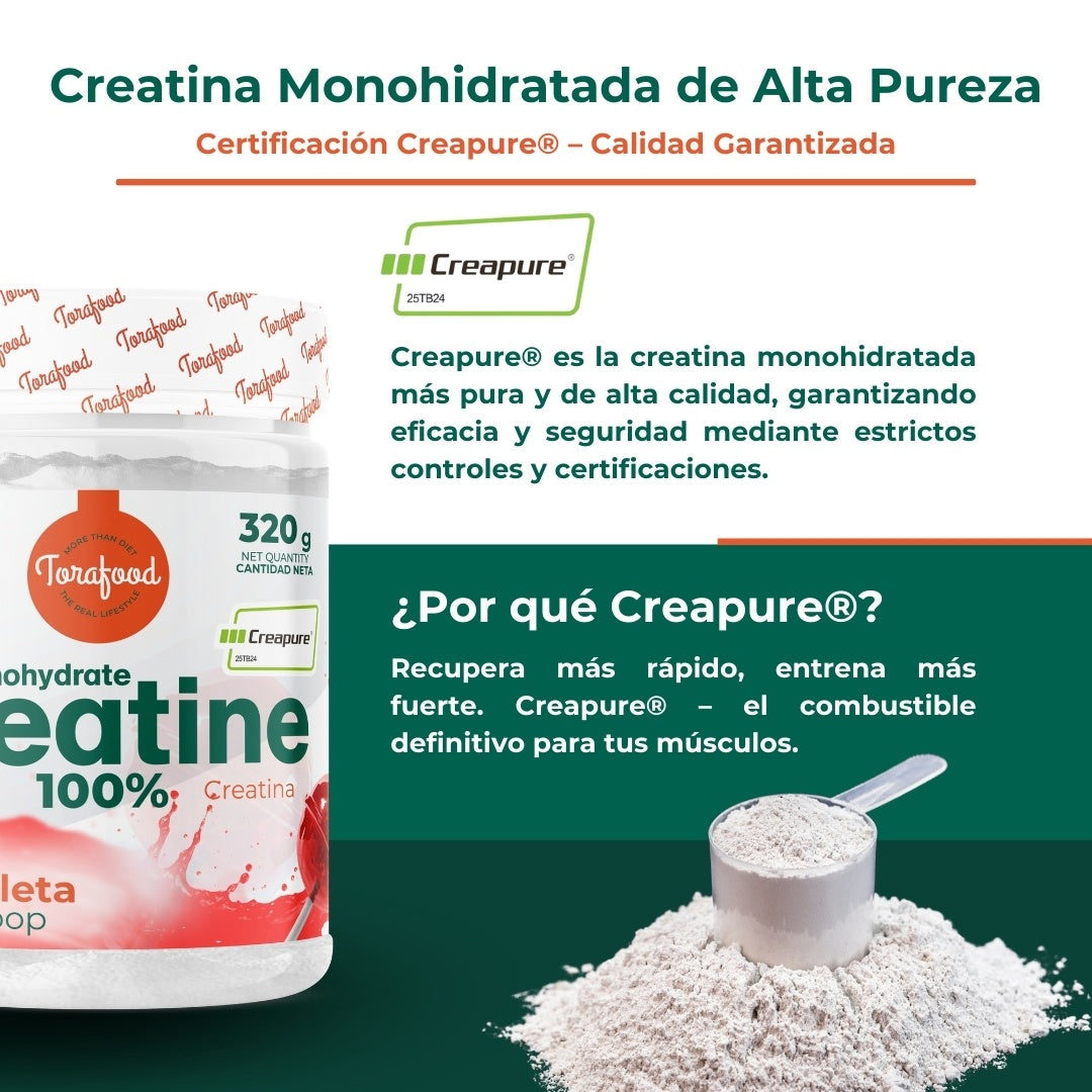 Creatina Creapure Piruleta Torafood 320g