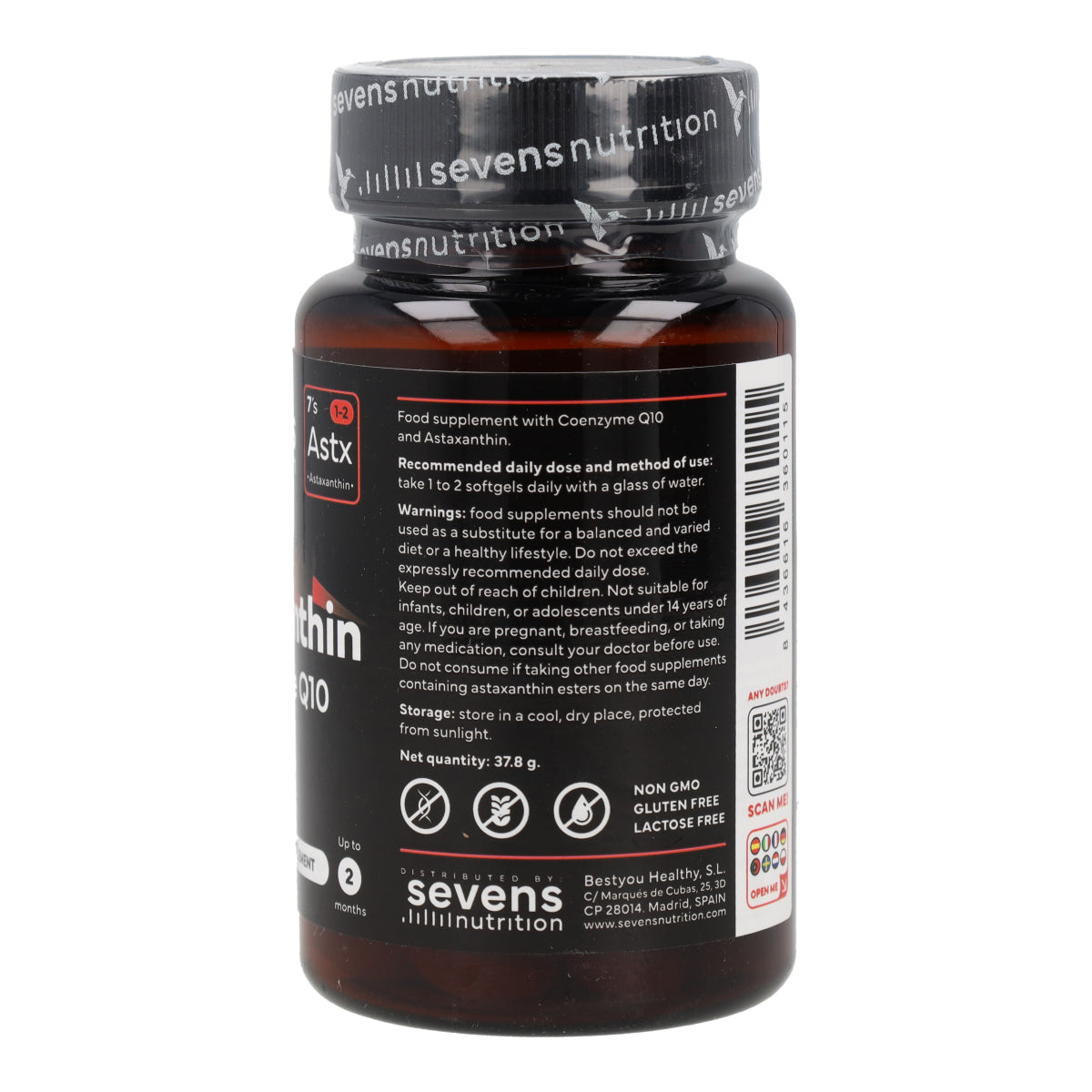 Astaxantina con CoQ10 Sevens Nutrition 60 cápsulas