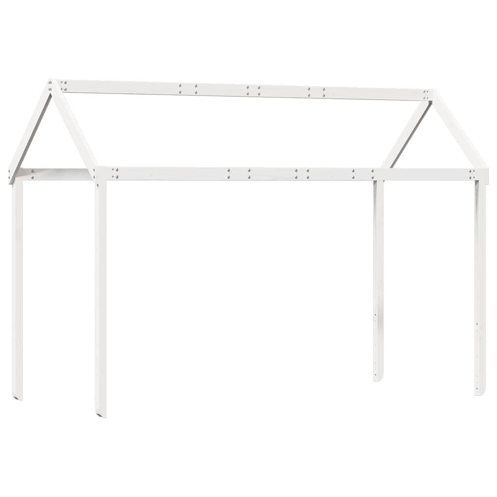 Techo De Cama Infantil Madera Maciza Blanco 207x95,5x159 Cm_5
