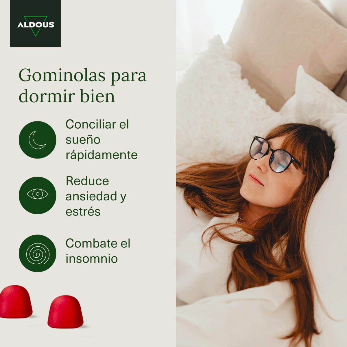 Melatonina en Gominolas Aldous 120 gummies