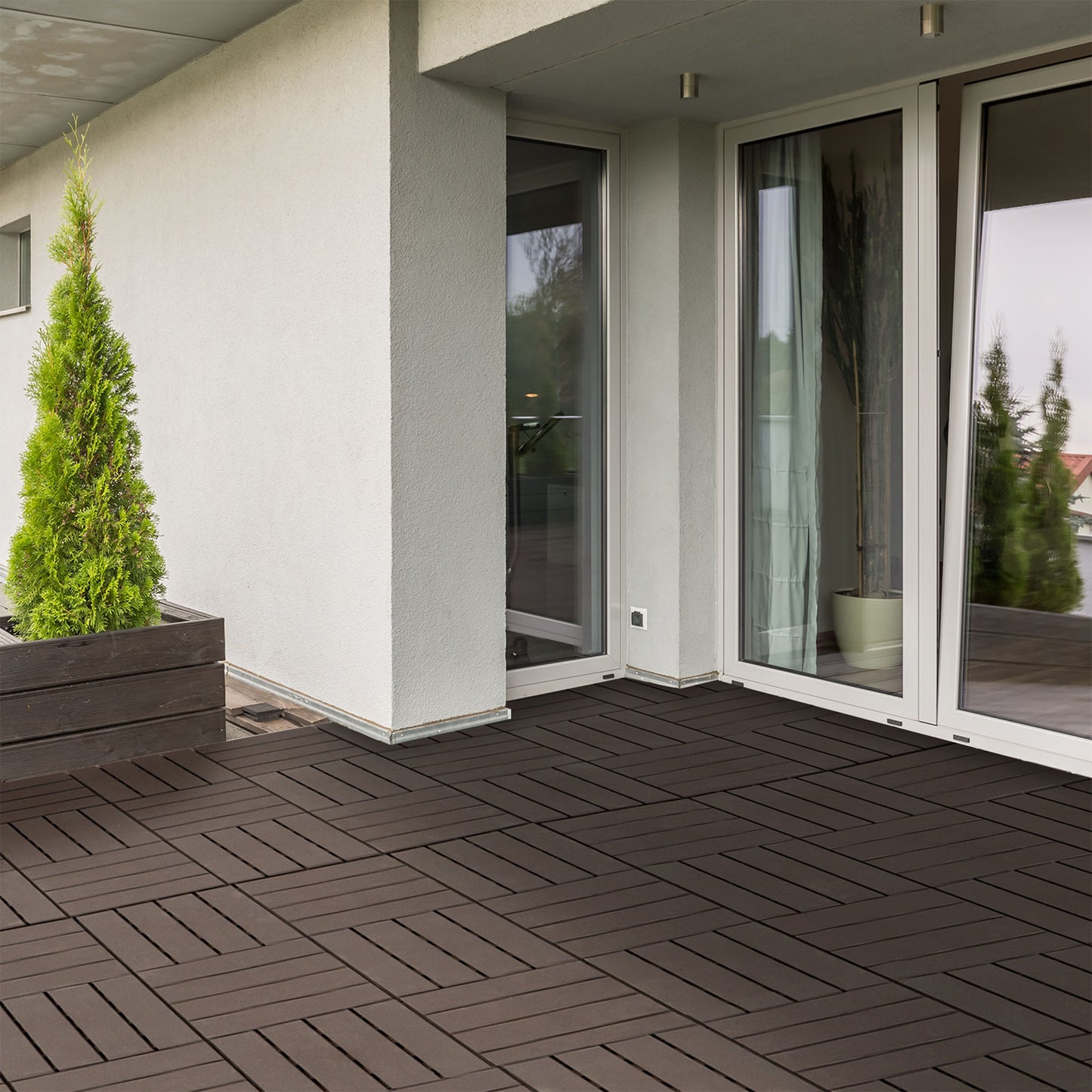 Outsunny Baldosas Cuadradas Para Suelos 30x30 Paquete De 9 Piezas Cubre 0.81 M²_1