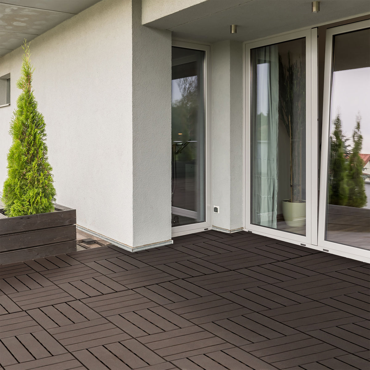 Outsunny Baldosas Cuadradas Para Suelos 30x30 Paquete De 9 Piezas Cubre 0.81 M²_1