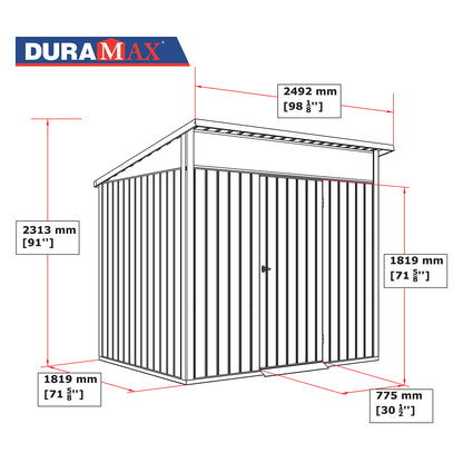 Caseta Jardín Palladium 8×6 Metal Gris Plata_3