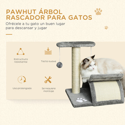 Pawhut Árbol Rascador Para Gatos Pequeños 43 Cm Con Poste Giratorio Con Bolas_3