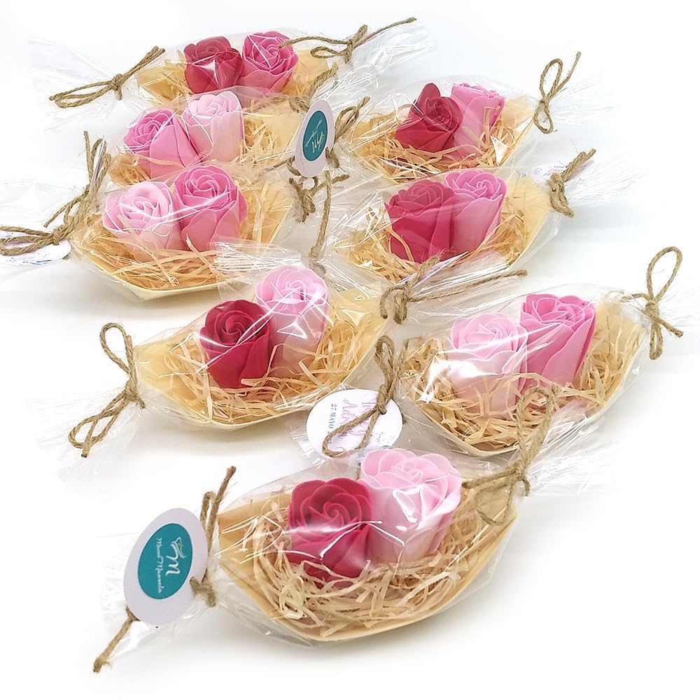Barca Con Flores Para Regalo Invitados (rosa) - Rosas De Jabón Para Baño Aromático. Detalle Original Para Eventos_2