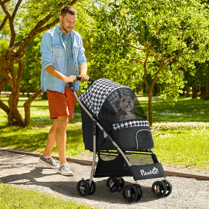 Pawhut Cochecito Para Perros Plegable Con 2 Puertas 80x44,5x97 Cm Negro_1