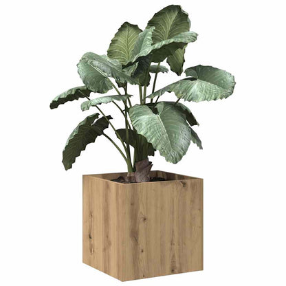 Jardinera De Madera Contrachapada Roble Artesanal 40x40x40 Cm_2
