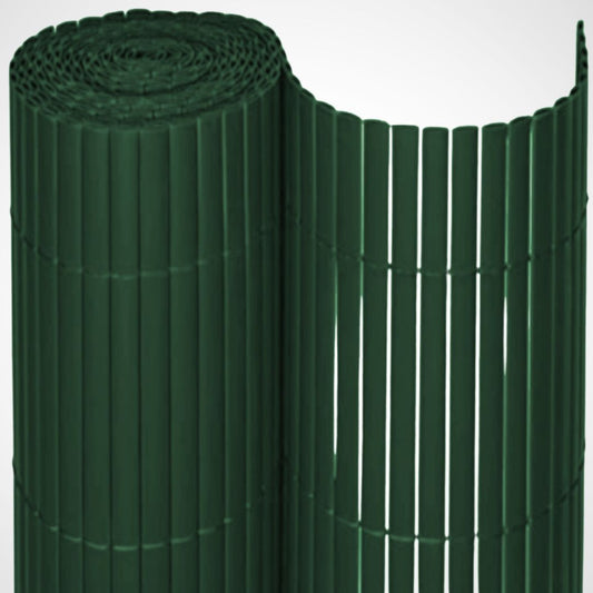 Cañizo Pvc Doble Cara| 1x3 M| Color Verde| Lamas 11 Mm| Composición 100% Pvc| Bridas Sujeción Incluidas_0