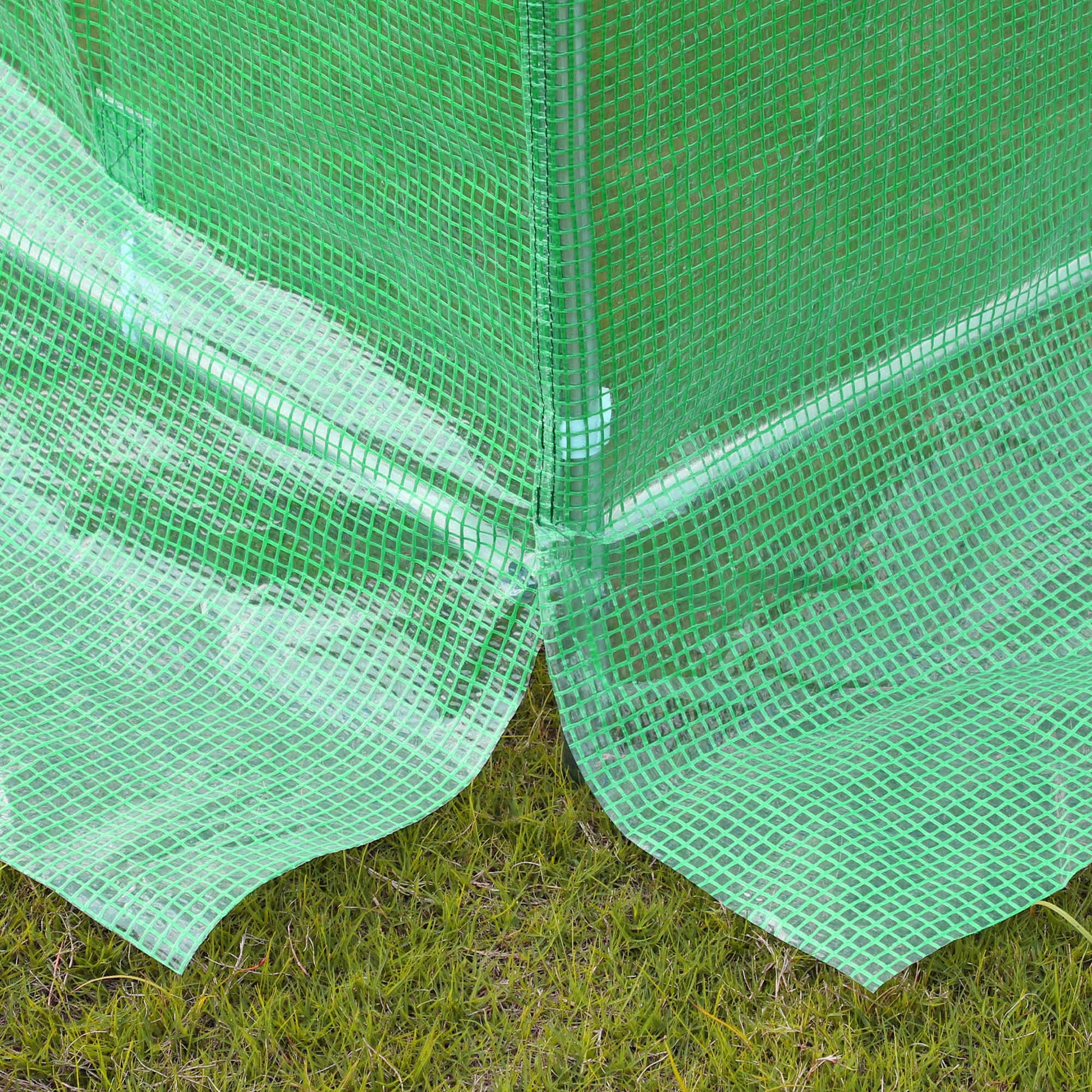 Outsunny Invernadero De Túnel 4x3x2 M Con 6 Ventanas 3 Puertas Enrollables Verde_4
