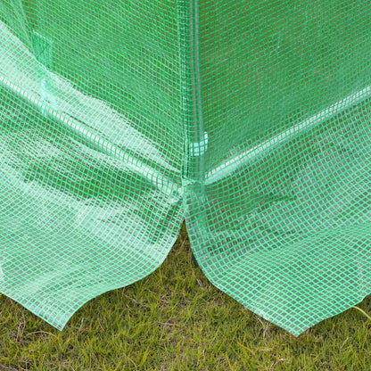 Outsunny Invernadero De Túnel 4x3x2 M Con 6 Ventanas 3 Puertas Enrollables Verde_4