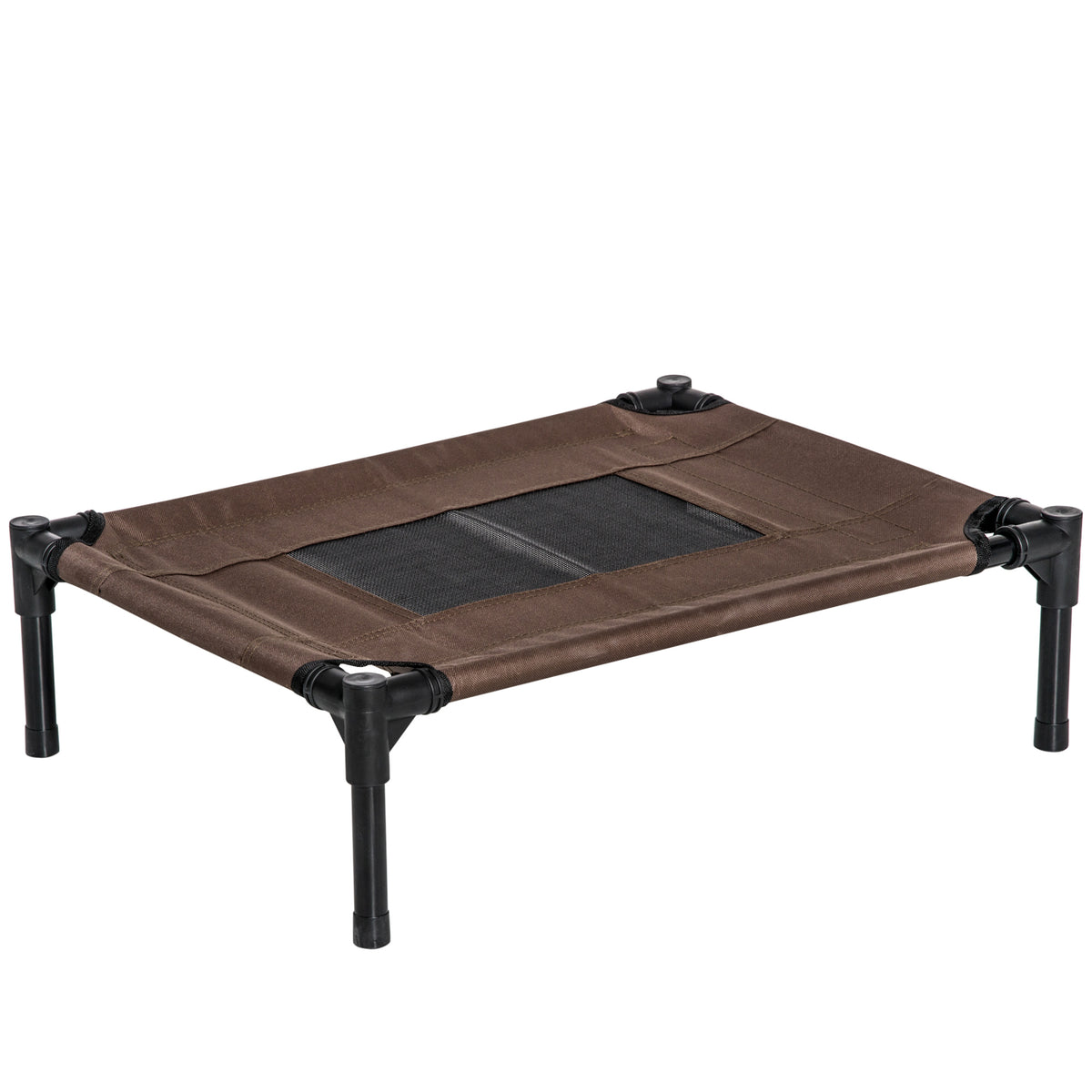Pawhut Cama Elevada Perros Con Malla Transpirable Tela Oxford 61x46x18 Cm Marrón_0