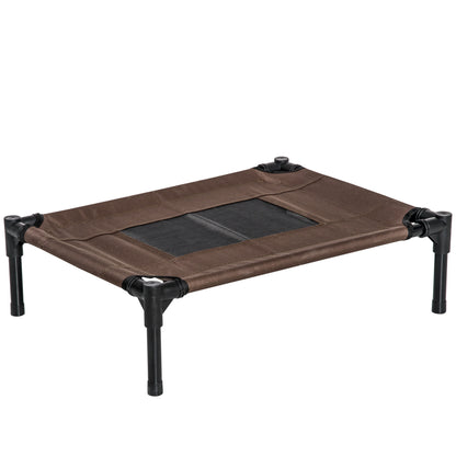 Pawhut Cama Elevada Perros Con Malla Transpirable Tela Oxford 61x46x18 Cm Marrón_0