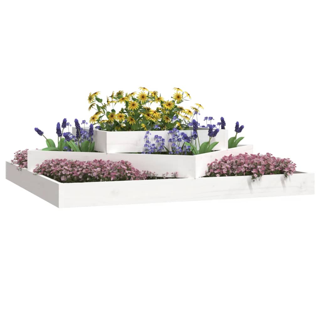 Jardinera Madera Maciza De Pino Blanco 112x112x27 Cm_2